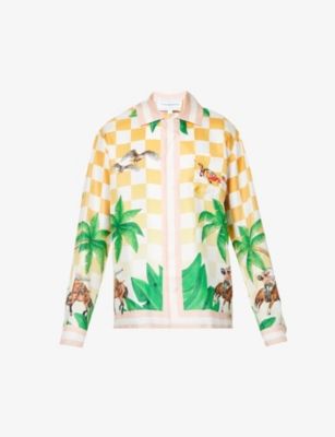 Casablanca Tennis Club Silk Shirt In  Tennis Club