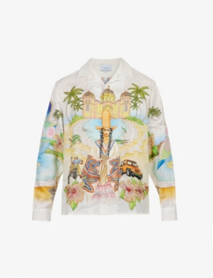 Casablanca Multicolor Graphic Print Long-sleeve Shirt In Spirit Lake