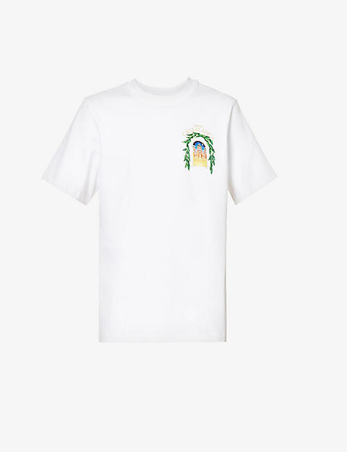 CASABLANCA: Avenida Arch graphic-print cotton-jersey T-shirt