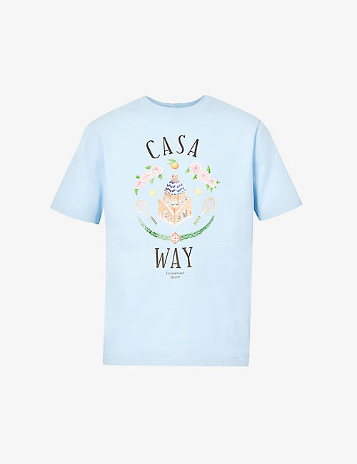 CASABLANCA: Casa Way graphic-print organic-cotton jersey T-shirt