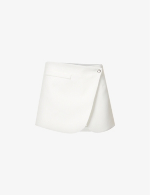 COPERNI: Cross-over split-hem stretch-woven mini skirt
