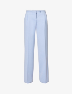 COPERNI STRUCTURED-WAIST PLEATED STRAIGHT-LEG LOW-RISE STRETCH-WOVEN TROUSERS,64213539