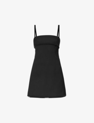 Coperni Womens Black Spiral A-line Stretch-woven Mini Dress In Black