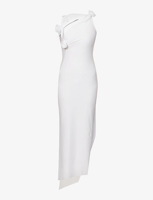COPERNI: Flower-embellished slim-fit stretch-woven maxi dress