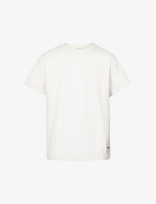 JIL SANDER: Logo-patch regular-fit organic cotton-jersey T-shirt pack of three