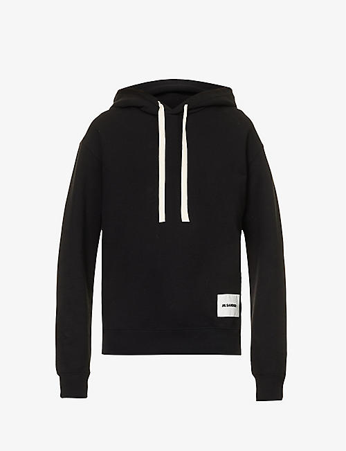 JIL SANDER: Logo-patch relaxed-fit cotton-jersey hoody