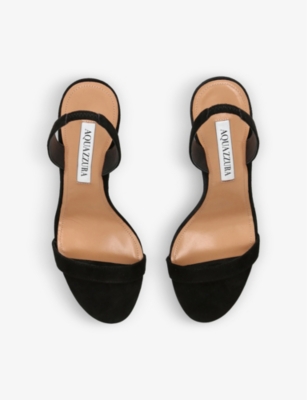 Aquazzura So Nude 85 Leather Slingback Sandals In Black
