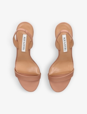Shop Aquazzura Women's Pale Pink So Nude Block-heel Leather Sandals