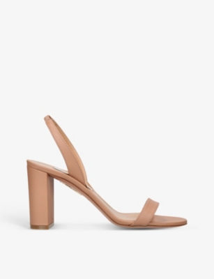 Suede nude block on sale heels