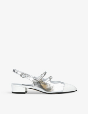 CAREL: Abricot metallic slingback Mary-Jane shoes