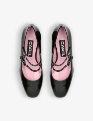 Shop Carel Womens Black Alice Double-strap Patent-leather Mary Jane Heels Eur 41 / 8 Uk