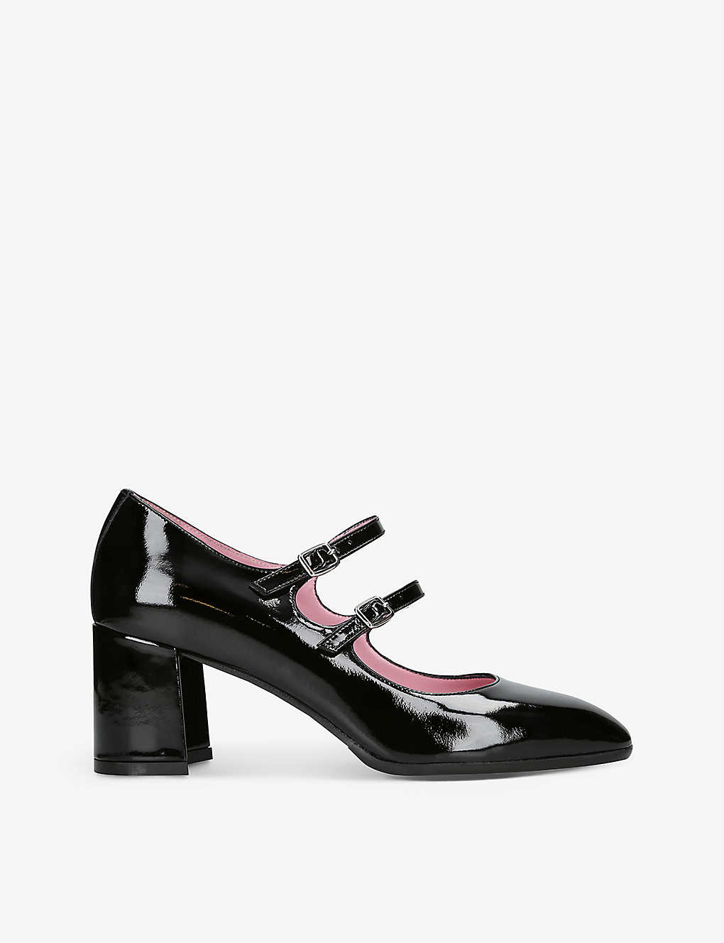 Shop Carel Women's Black Alice Double-strap Patent-leather Mary Jane Heels