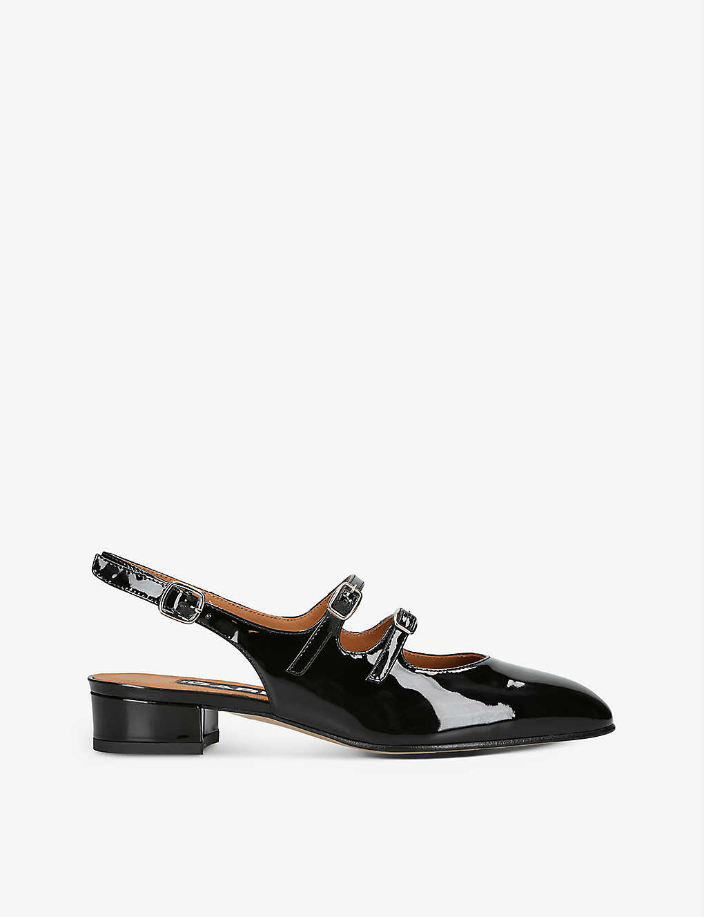 Shop Carel Peche Double-strap Patent-leather Mary Janes In Black