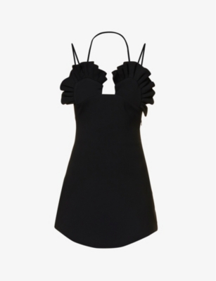 Giuseppe Di Morabito Seashell Cady Envers Satin Mini Dress In Black