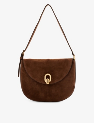 Savette The Tondo Suede Hobo Bag In Coffee