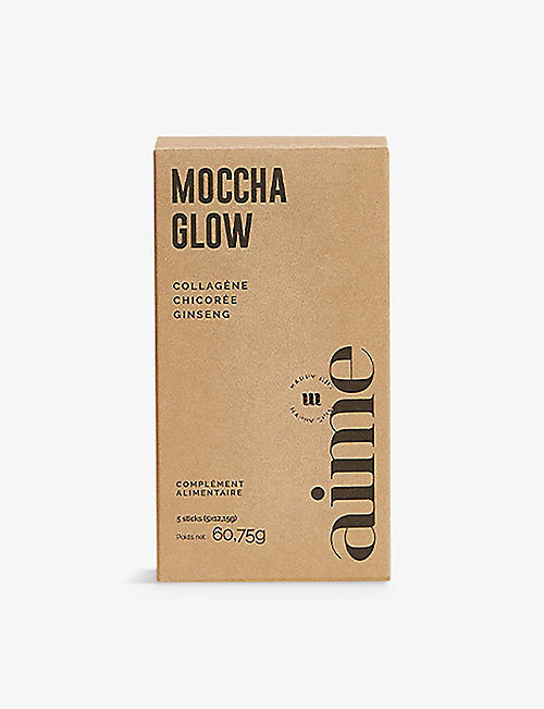 AIME: Moccha Glow collagen powder pack of five sticks