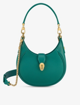 BVLGARI Serpenti Reverse Leather Cross-body Bag in Green