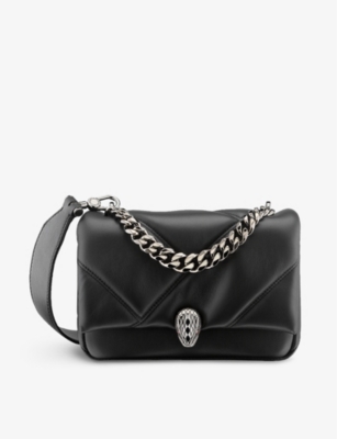 Bvlgari Serpenti Maxi Cabochon Small Leather Cross-body Bag In Black