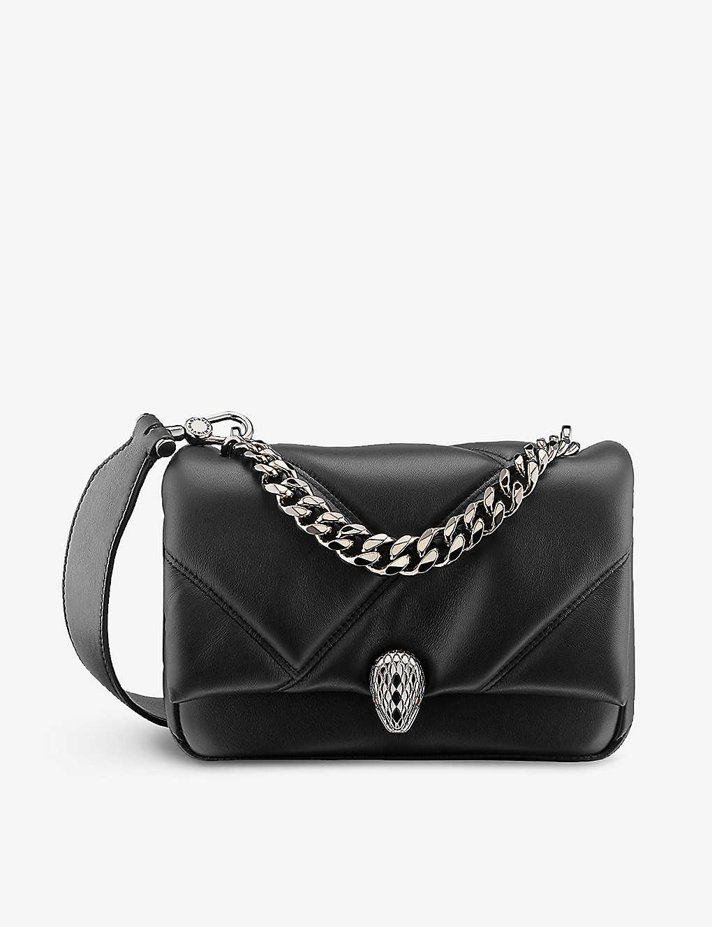 Bvlgari Serpenti Maxi Cabochon Small Leather Cross-body Bag In Black