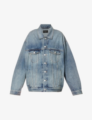 Balenciaga Denim Jacket In Sun Bleached Blue