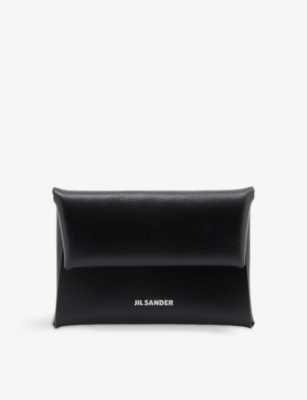 JIL SANDER: Logo-print folded leather coin purse