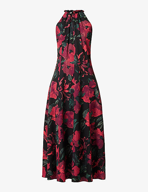 DRIES VAN NOTEN: Floral-print open-back woven maxi dress