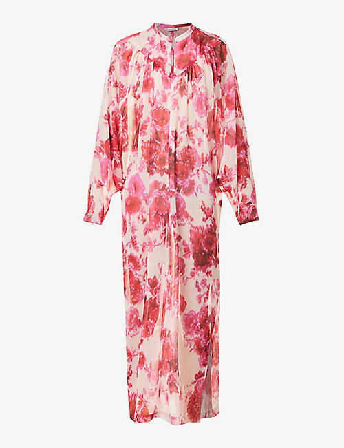 DRIES VAN NOTEN: Floral-print relaxed-fit woven midi dress