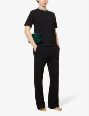 Shop Dries Van Noten Boxy-fit Round-neck Cotton-jersey T-shirt In Black