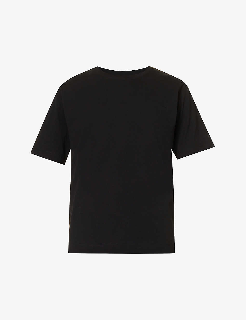 Dries Van Noten Womens Black Boxy-fit Round-neck Cotton-jersey T-shirt