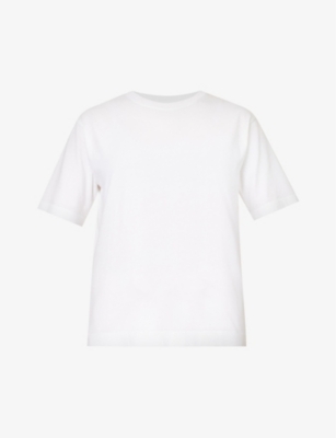 Dries Van Noten Womens White Boxy-fit Round-neck Cotton-jersey T-shirt
