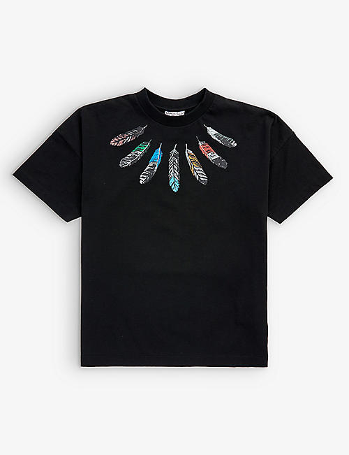 MARCELO BURLON: Feathers graphic-print cotton-jersey T-shirt 6-14 years
