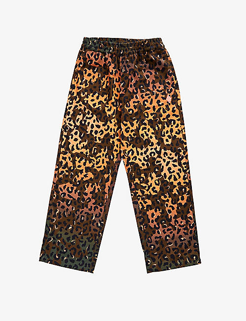 MARCELO BURLON: Animalier leopard-print cotton trousers 10-14 years