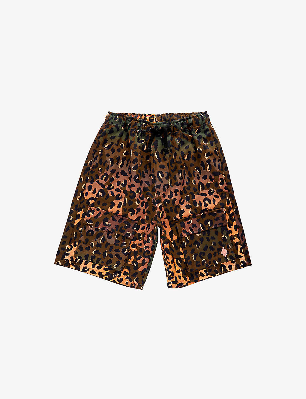 Marcelo Burlon County Of Milan Marcelo Burlon Boys Brown Orange Kids Animalier Leopard-print Cotton Cargo Shorts 10-14 Years