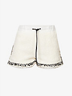 SACAI: Drawstring-waist frayed-trim woven shorts