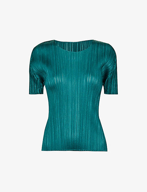 PLEATS PLEASE ISSEY MIYAKE: April pleated knitted T-shirt