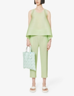 May Pleated Knitted Trousers In 61-pastel Green