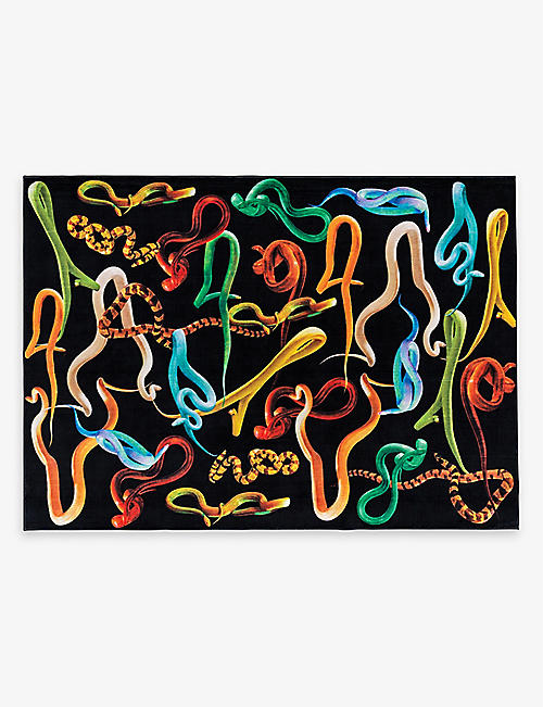 SELETTI: Seletti wears TOILETPAPER Snakes woven rug 194cm x 280cm