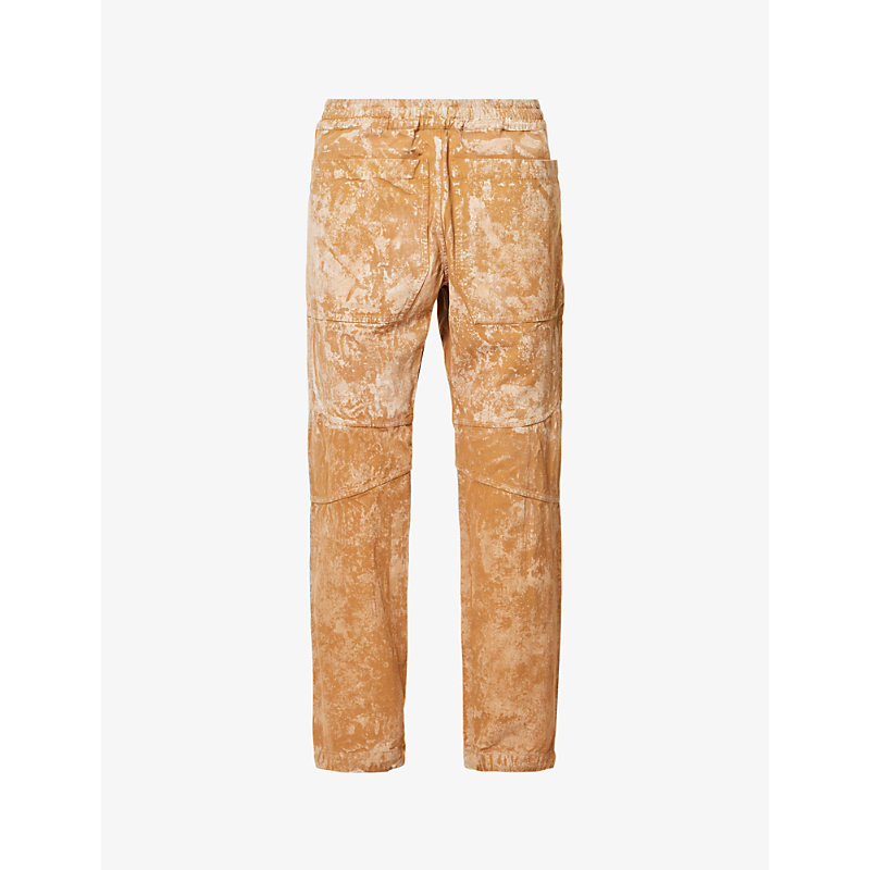 Arnar Mar Jonsson Mens Overdyed Tie-dye Panelled Straight-leg Cotton-canvas Trousers