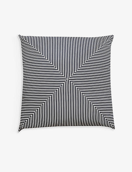 BUSINESS & PLEASURE CO.: Striped woven floor pillow 91cm x 91cm