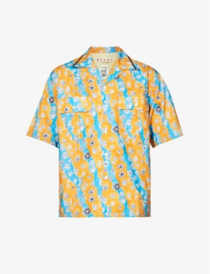 MARNI Floral-print cotton-poplin shirt