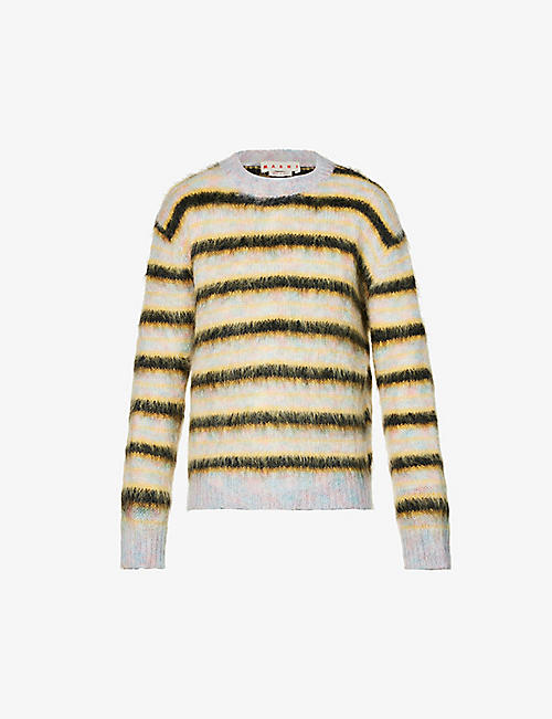 MARNI: Relaxed-fit striped mohair and wool-blend jumper
