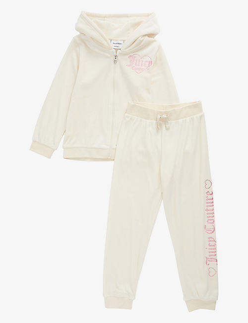 JUICY COUTURE: Logo-print stretch-velour tracksuit 3-6 years