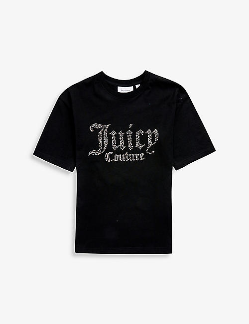 JUICY COUTURE: Diamante logo cotton-jersey T-shirt 7-16 years