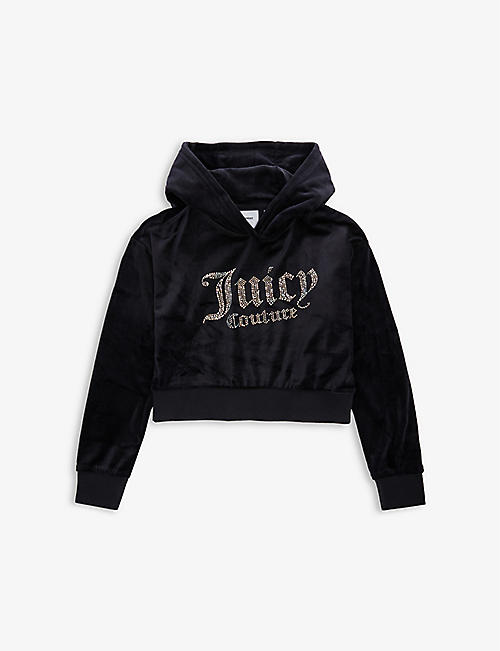 JUICY COUTURE: Diamanté-embellished stretch-woven hoody 7-16 years