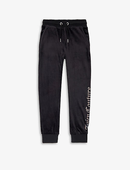 JUICY COUTURE: Diamante-embellished stretch-velour jogging bottoms 7-16 years
