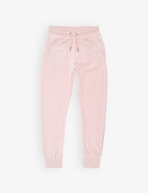 JUICY COUTURE: Diamante-embellished stretch-velour jogging bottoms 7-16 years