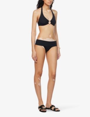 Brussels elasticated-waist high-rise bikini bottoms