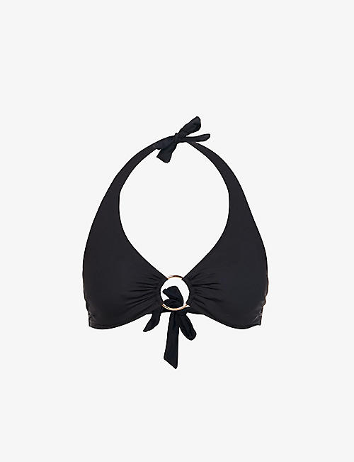 MELISSA ODABASH: Brussels ring-embellished halter-neck bikini top