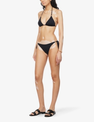 Shop Melissa Odabash Cancun Self-tie Mid-rise Bikini Bottoms In Black