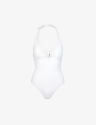 Melissa Odabash Womens White Tampa Halter-neck Swimsuit